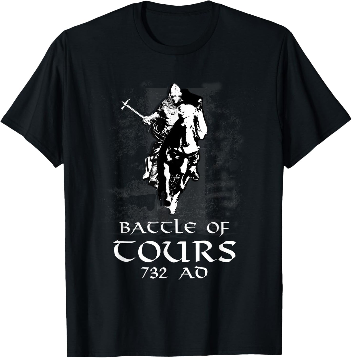 Battle Of Tours Medieval Christian History Shirt Gift T-Shirt - T-Shirt | Black