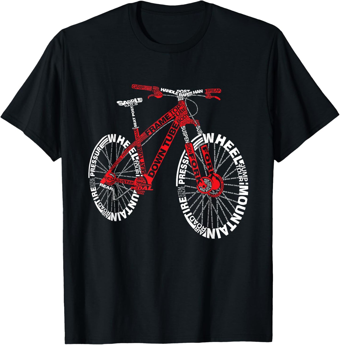 Bicycle Amazing Anatomy Mountain Bike T-Shirt - T-Shirt | Black