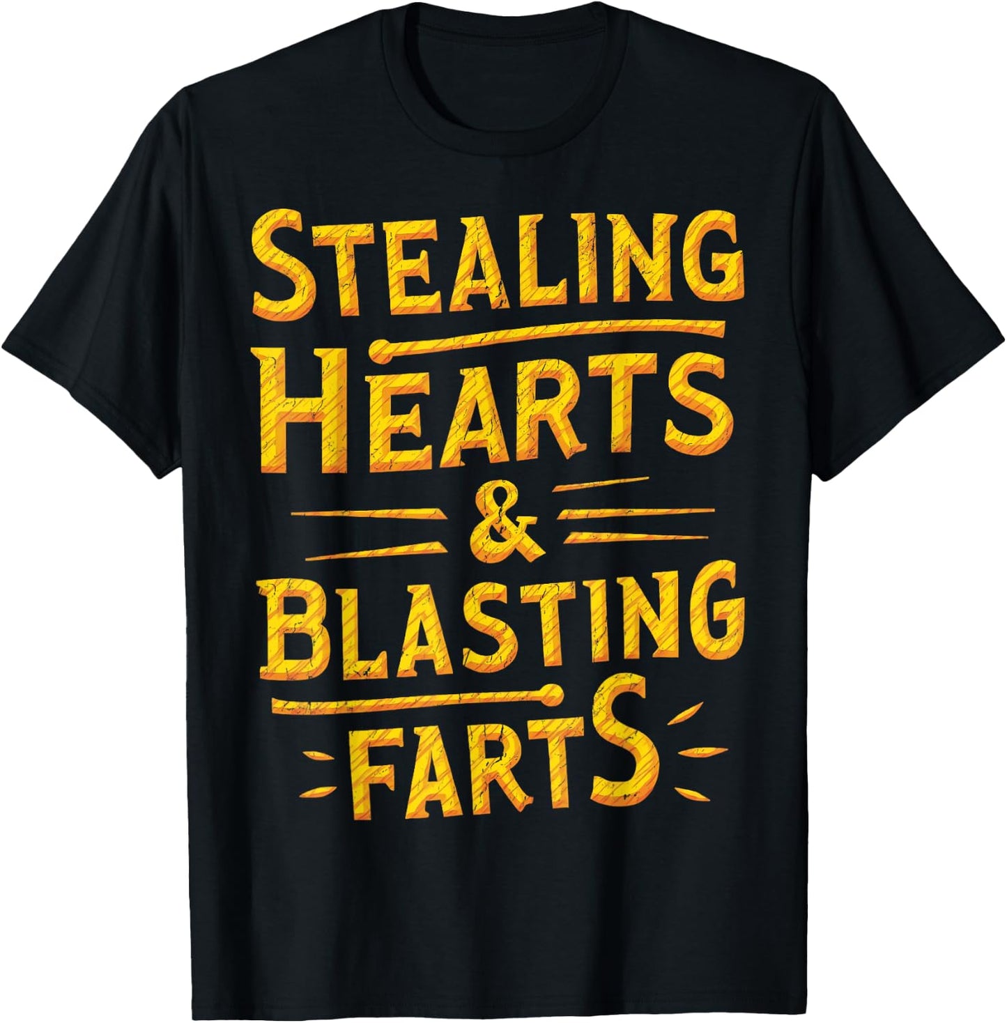 Stealing Hearts And Blasting Farts Naughty Valentines T-Shirt - T-Shirt | Black
