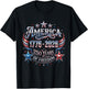250 Years of Freedom 250th Anniversary USA 1776 2026 America T-Shirt - T-Shirt | Black