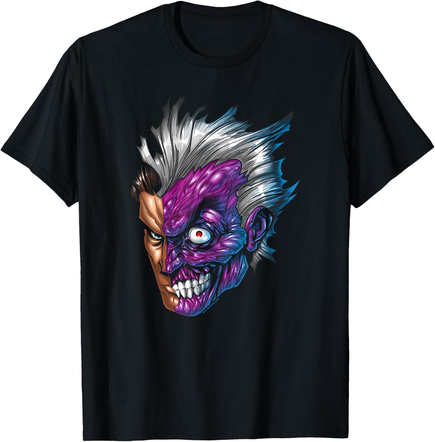 Batman Two-Face Just Face T-Shirt - T-Shirt | Black