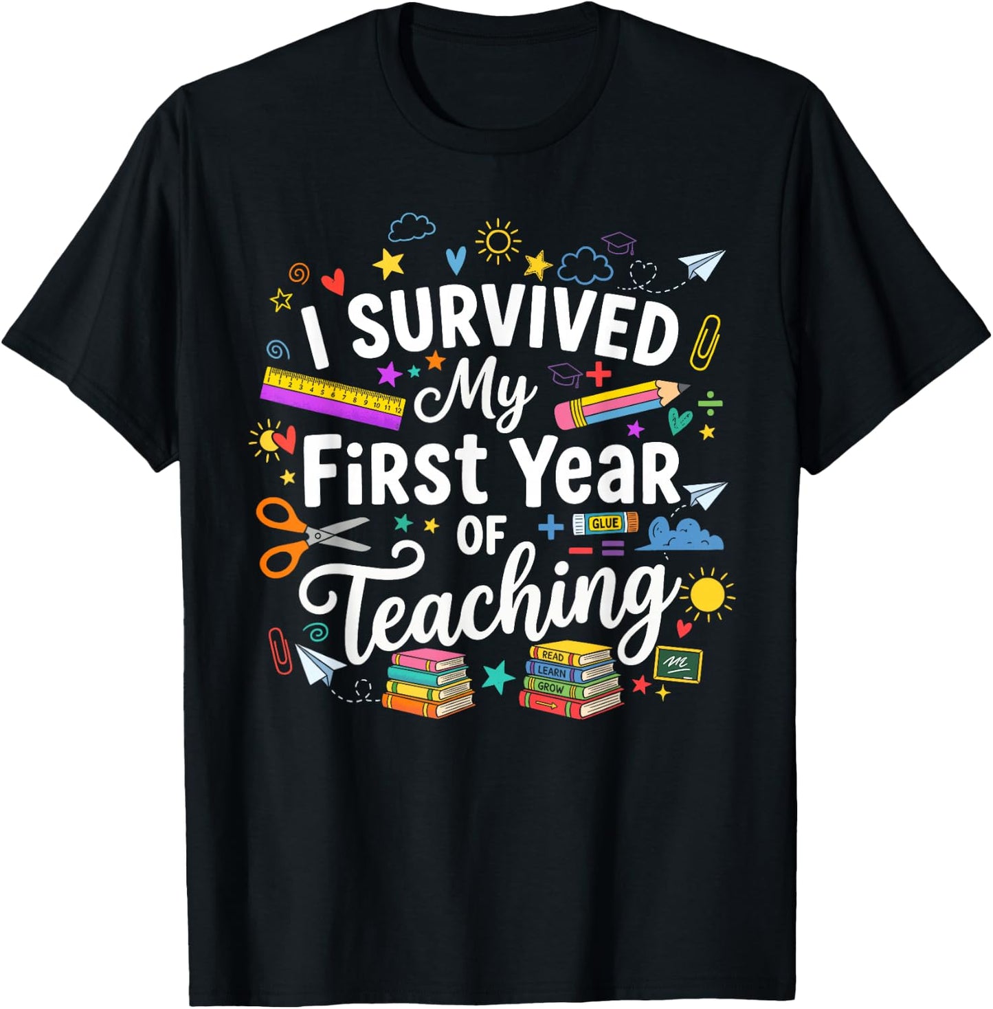 I Survived My 1st Year of Teaching Funny New Teacher T-Shirt - T-Shirt | Black