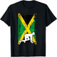 Jamaica Track & Field Country Flag Silhouette Sport T-Shirt - T-Shirt | Black
