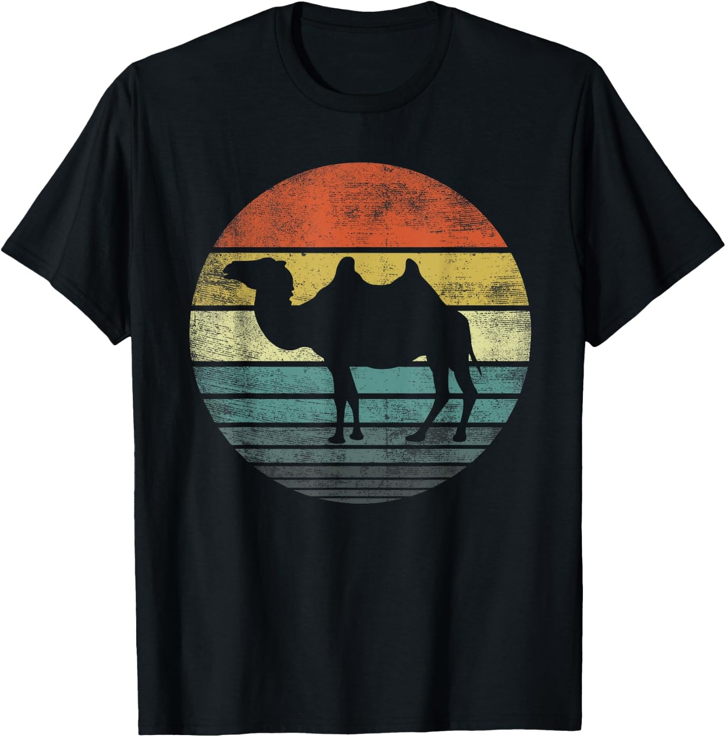 Camel Lover Gifts Retro Vintage Zoo Animal Silhouette T-Shirt - T-Shirt | Black