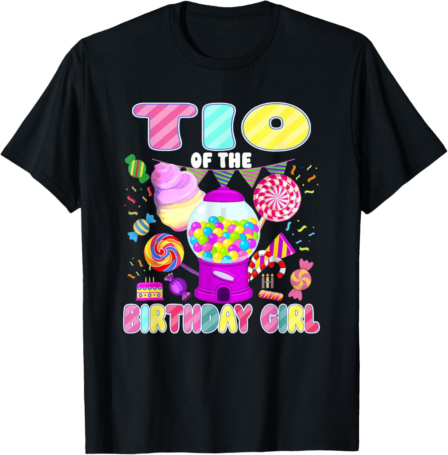 TIO of The Birthday Girl Candyland Matching Family T-Shirt - T-Shirt | Black
