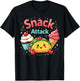 Snack Attack Kawaii Cute Food Lovers T-Shirt - T-Shirt | Black