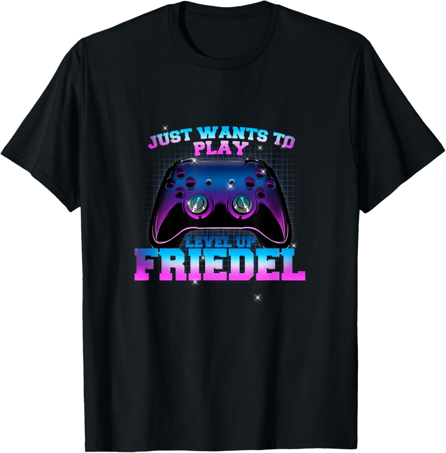 FRIEDEL - LEVEL UP with Controller: JUST WANTS TO PLAY T-Shirt - T-Shirt | Black