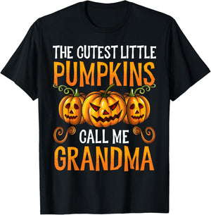 Grandma Halloween The Cutest Little Pumpkins Call Me Grandma T-Shirt - T-Shirt | Black