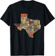 Collage of Texas States Artistic Texas T-Shirt - T-Shirt | Black