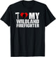 Love My Wildland Fireman Retro T-Shirt - T-Shirt | Black