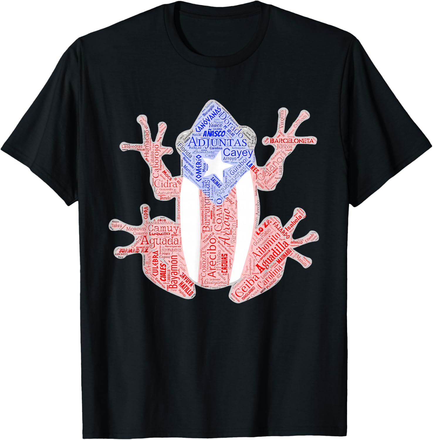 Coqui Shirt Taino Shirt Puerto Rico Flag cities Boricua T-Shirt - T-Shirt | Black
