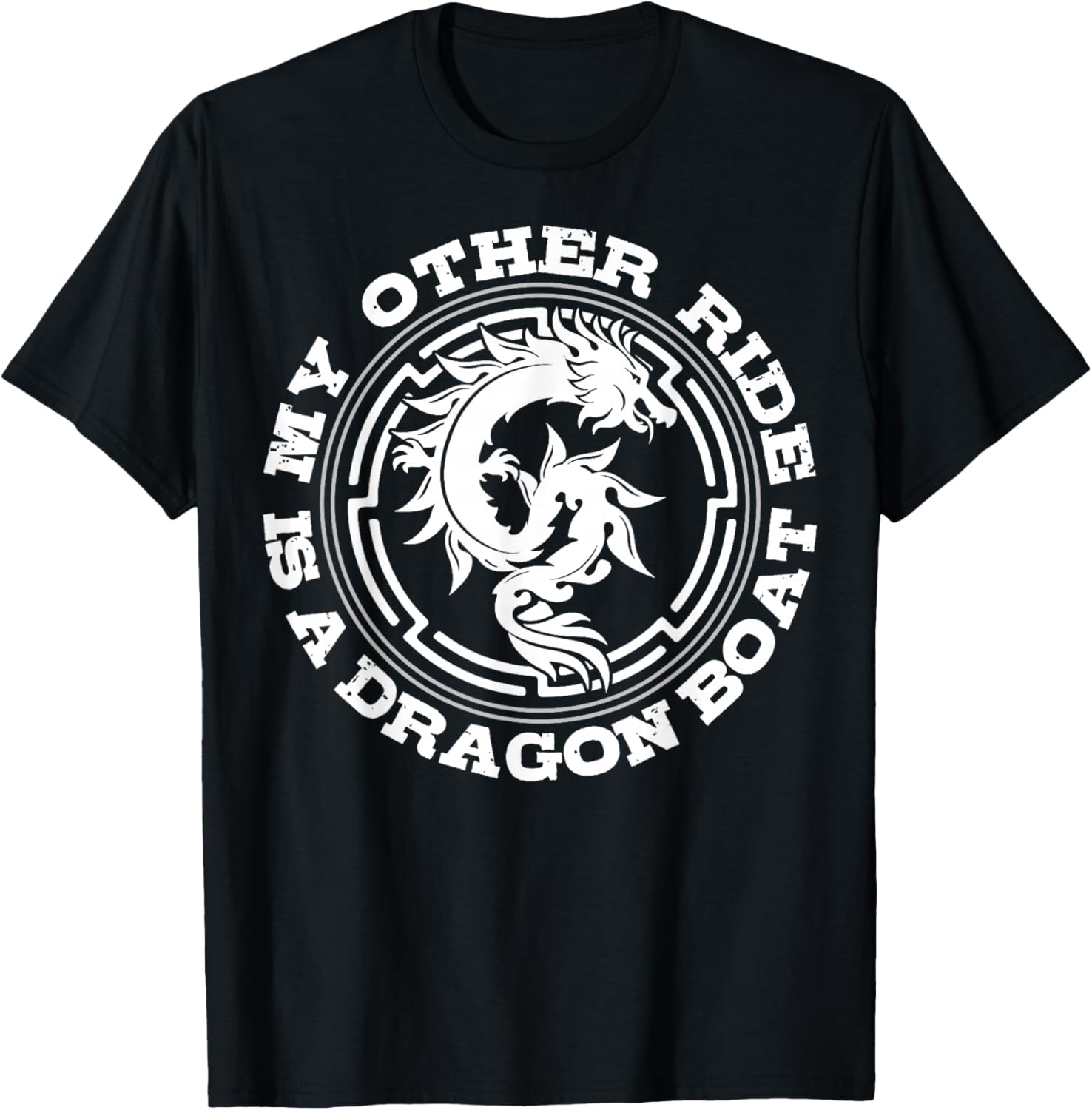 Dragon Boat Racer Paddler Athlete Team Racing Water Sport T-Shirt - T-Shirt | Black