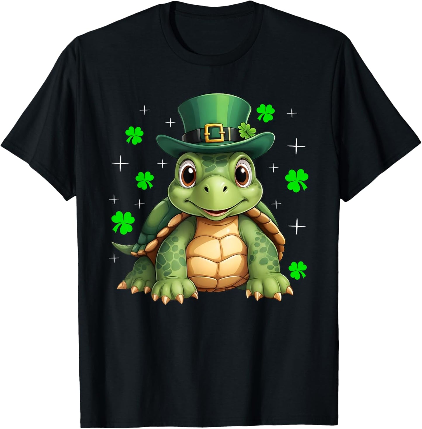 Irish Shamrock Leprechaun Hat Turtle St Patrick's Day T-Shirt - T-Shirt | Black