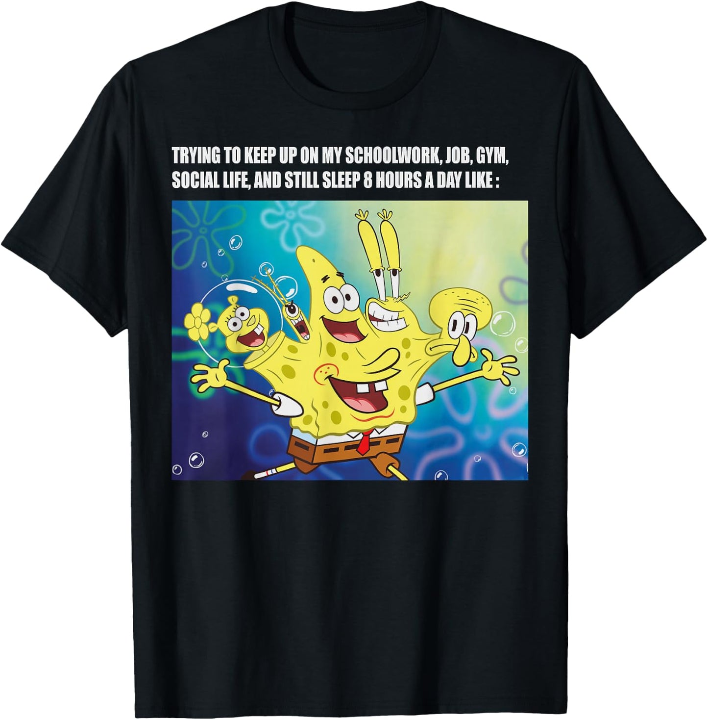 Spongebob Squarepants Gotta Keep Up Meme T-Shirt - T-Shirt | Black