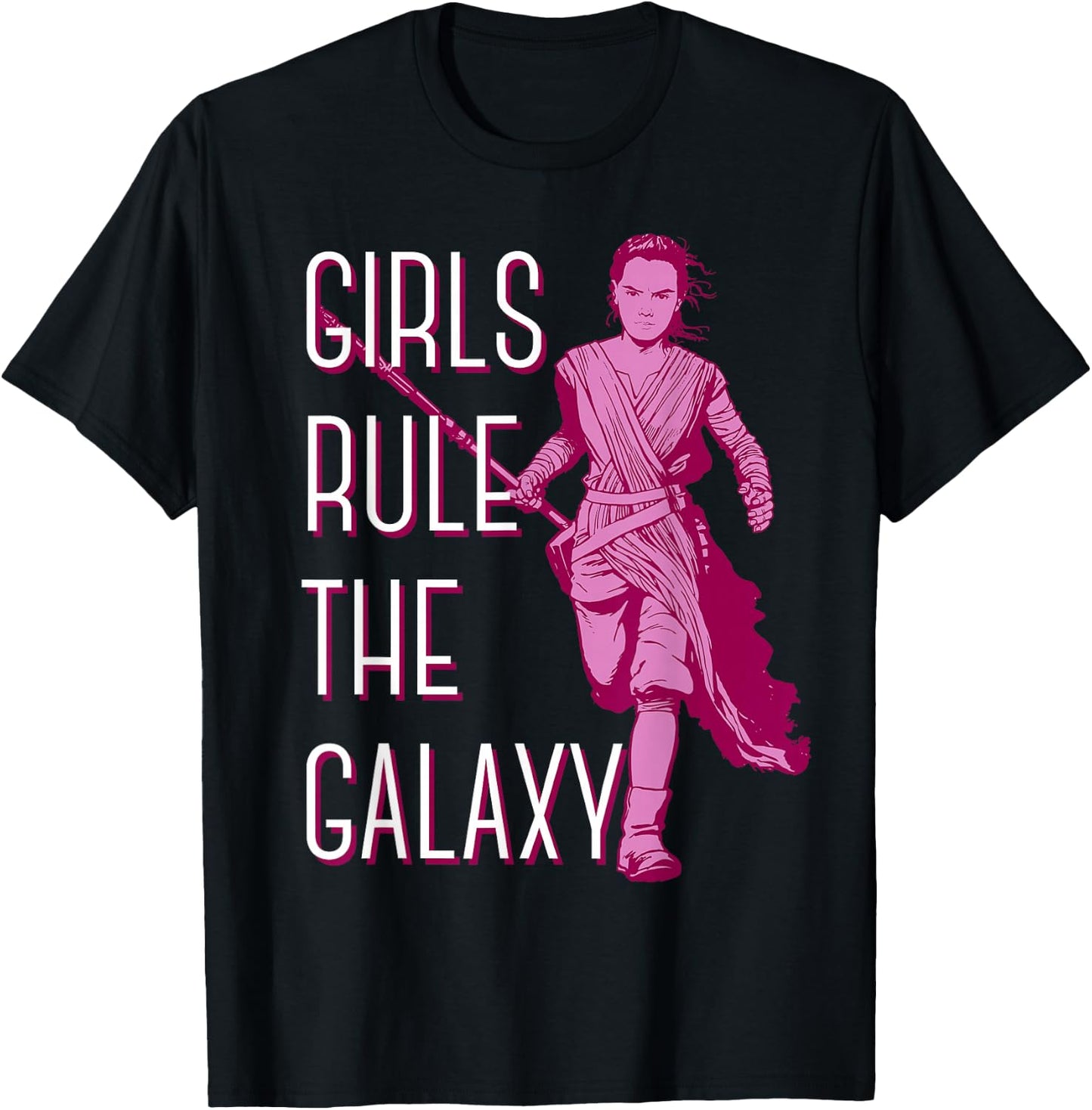 Star Wars Episode 7 Rey Girls Rule The Galaxy C2 T-Shirt - T-Shirt | Black