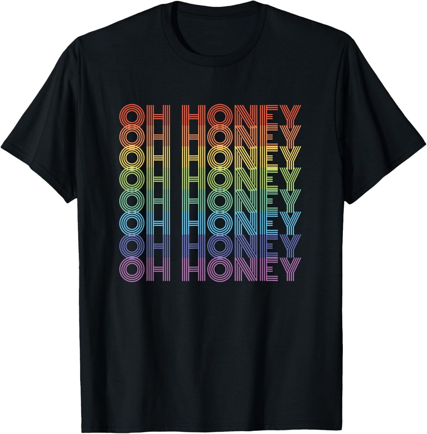 OH HONEY - Rainbow Vintage Gay Pride T-Shirt - T-Shirt | Black