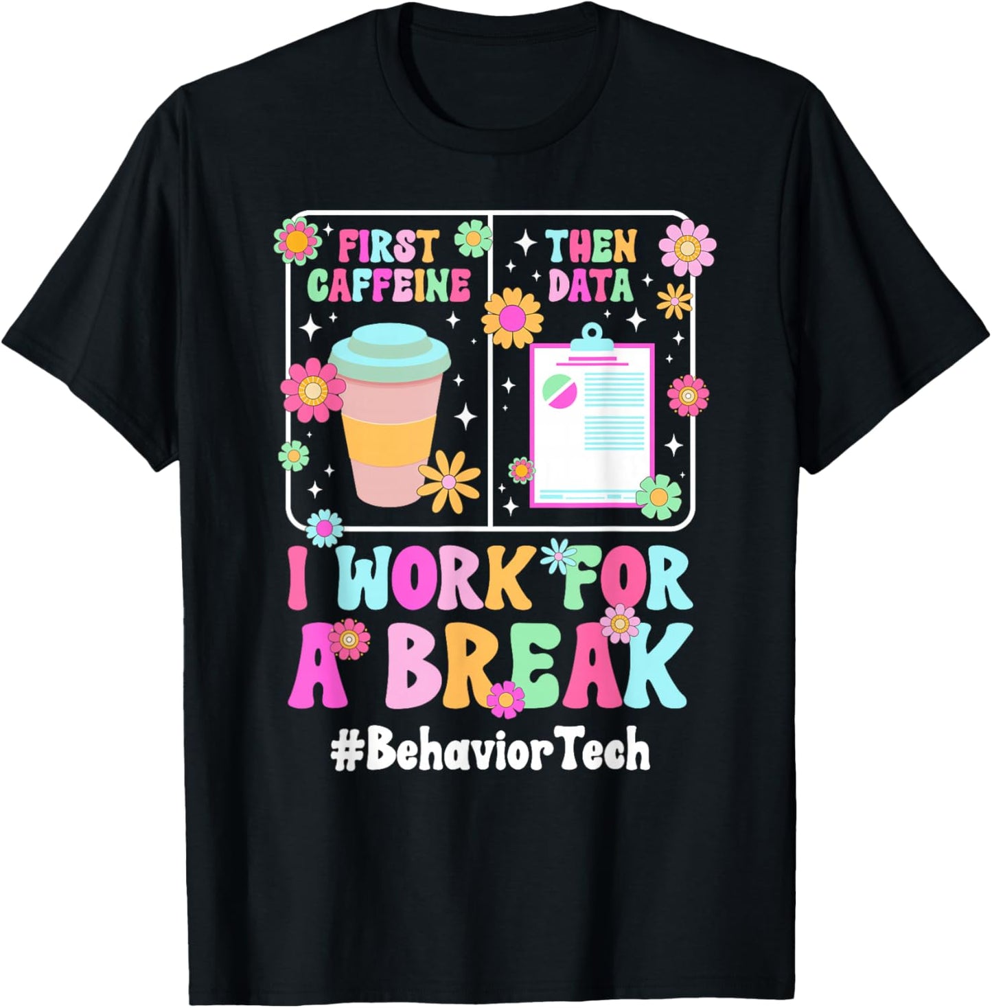 Behavior Tech Groovy Behavior Technician Behavioral Tech T-Shirt - T-Shirt | Black