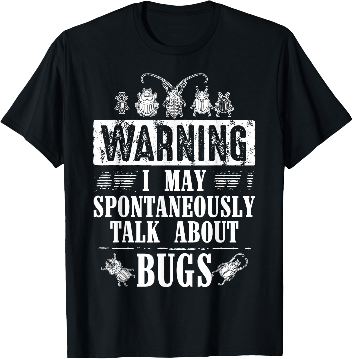 Cool Warning Talk About Bugs Funny Insect Collector Boy Gift T-Shirt - T-Shirt | Black