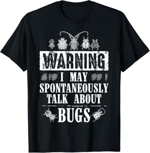 Cool Warning Talk About Bugs Funny Insect Collector Boy Gift T-Shirt - T-Shirt | Black