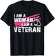 Veteran Female Pink USA Flag Veterans Day Memorial Military T-Shirt - T-Shirt | Black