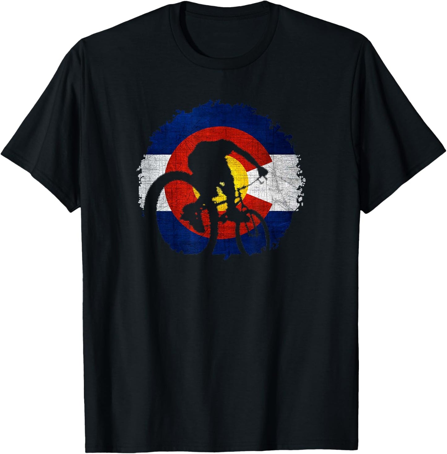 Colorado Mountain Biking, Cycling, Bicycle T-Shirt - T-Shirt | Black