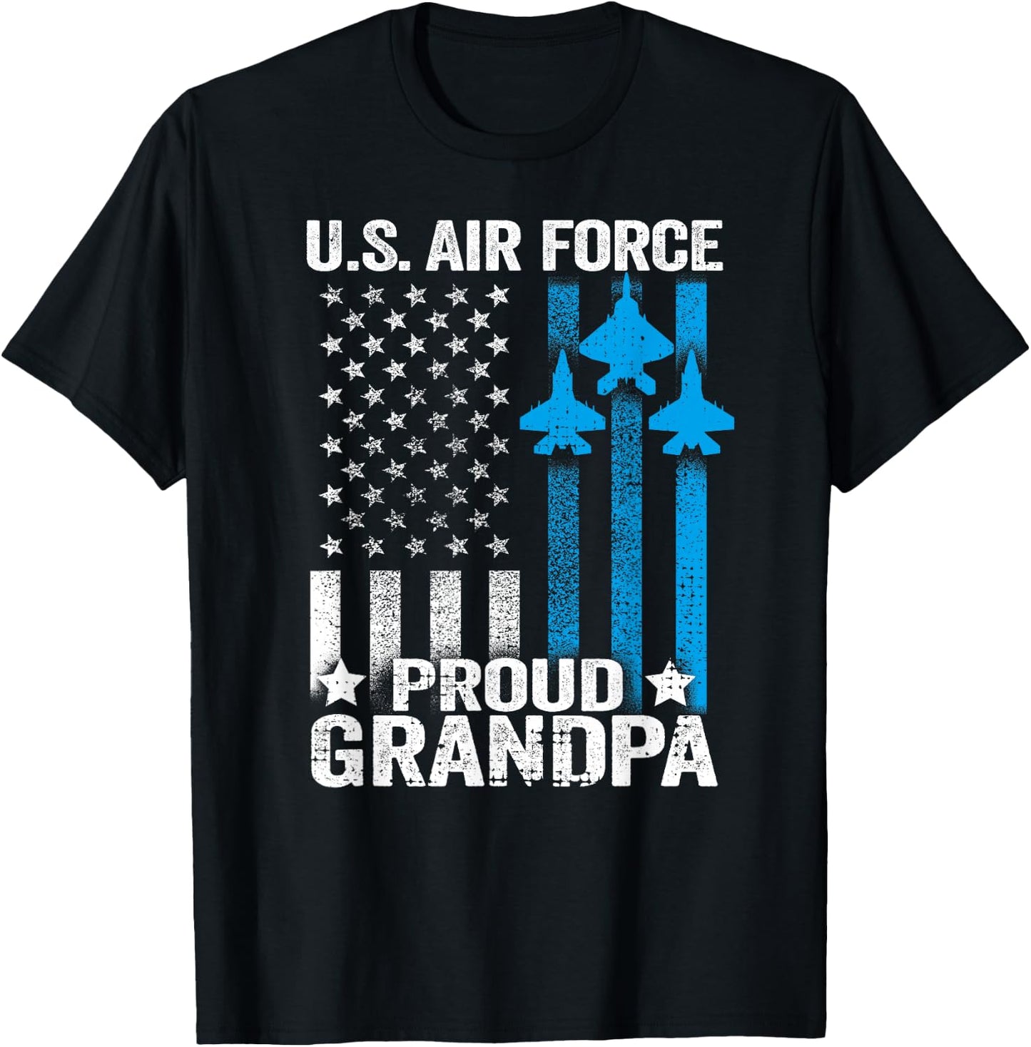 Proud Grandpa US Air Force T Shirt - USAF Shirt T-Shirt - T-Shirt | Black