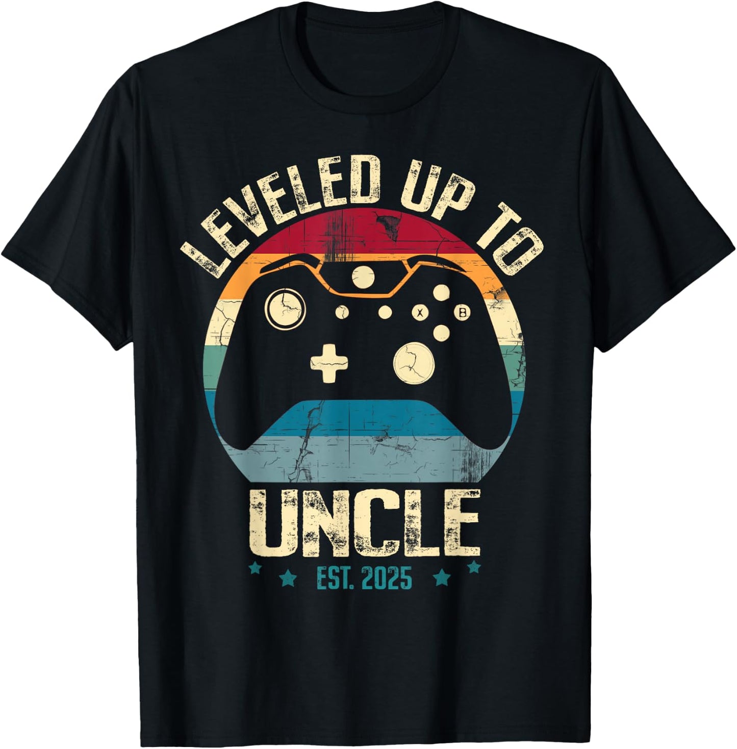 I Leveled Up To Uncle 2025 Promoted To First Time New Uncle T-Shirt - T-Shirt | Black