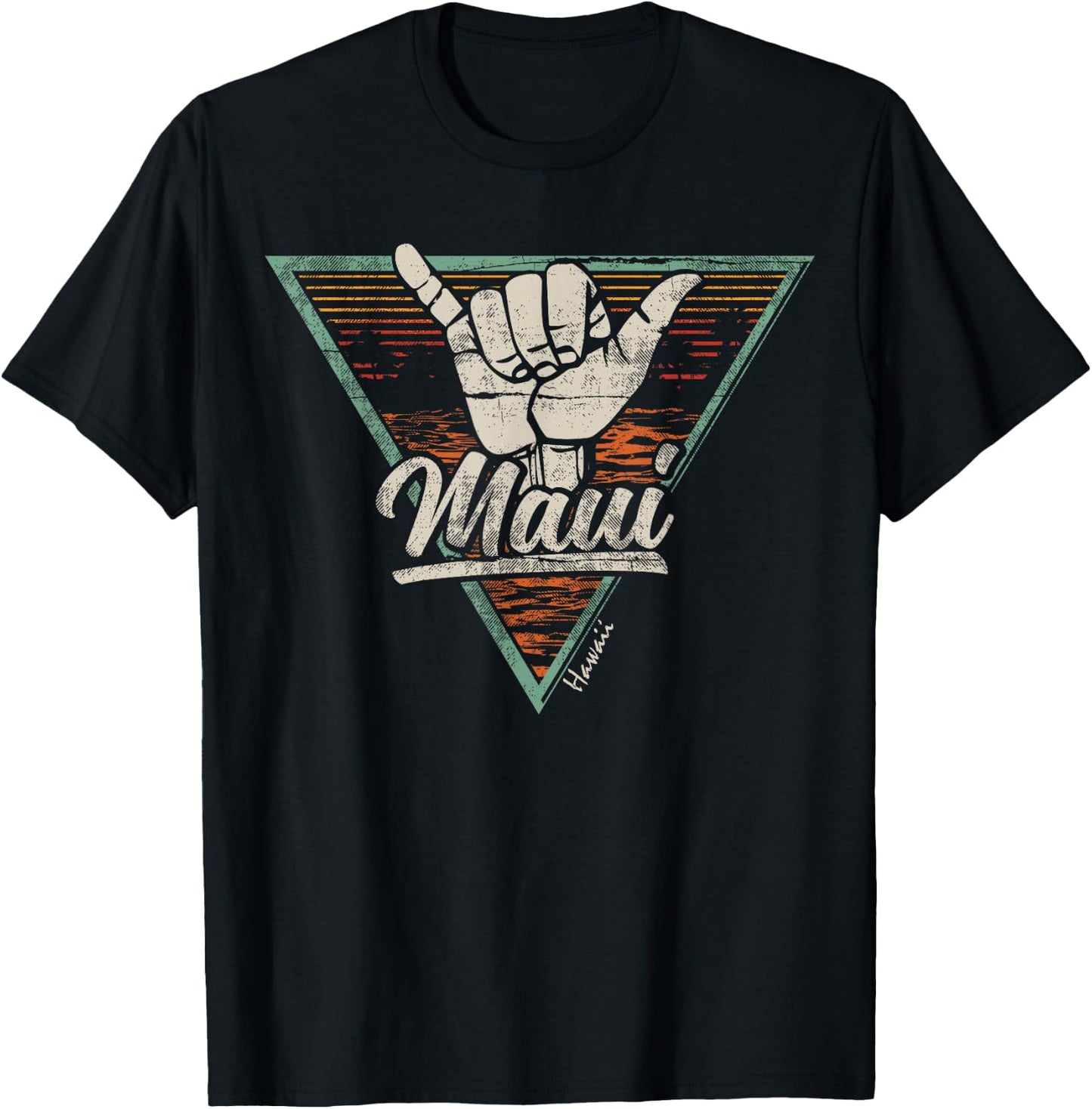 Vintage Shaka Maui Hawaii Shirt - Maui HI Shirt T-Shirt - T-Shirt | Black