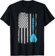 Throwing Darts - Vintage USA American Flag for Dart Players T-Shirt - T-Shirt | Black
