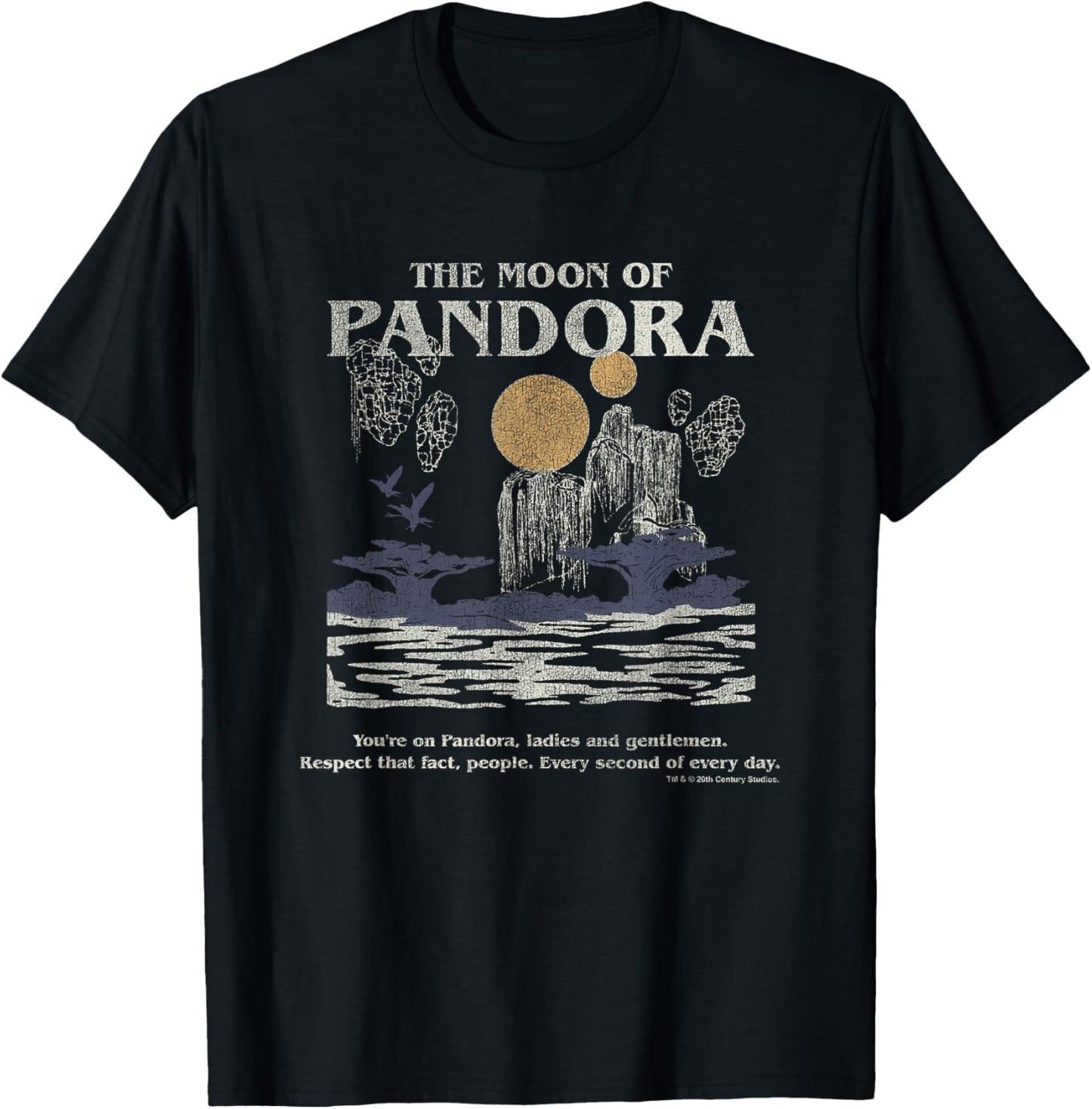 Avatar The Moon Of Pandora Vintage Travel Landscape T-Shirt - T-Shirt | Black