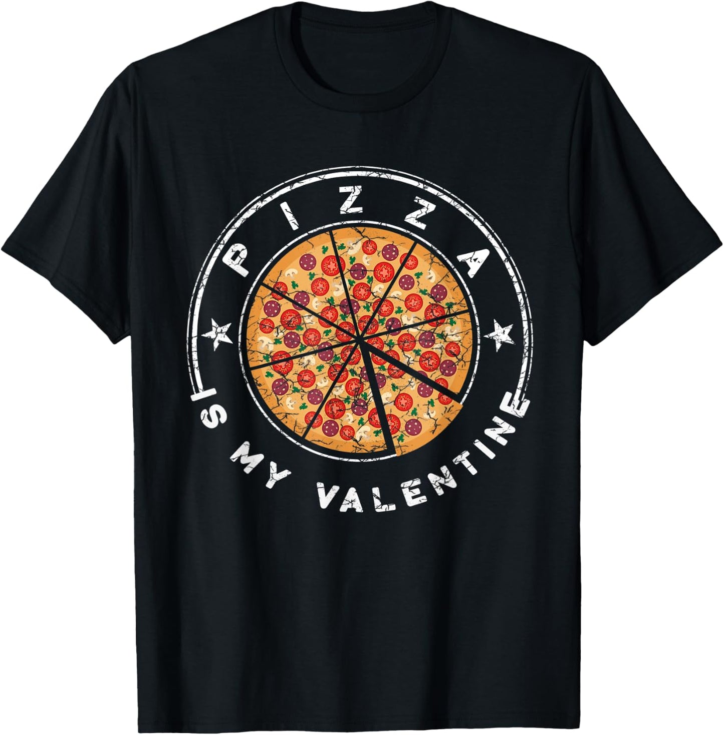 Pizza Is My Valentine T Shirt Valentines Day for Boys Kids T-Shirt - T-Shirt | Black