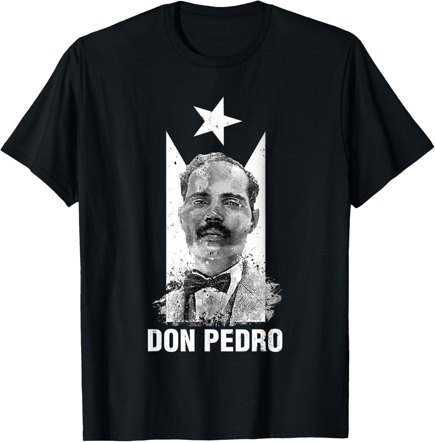 Pedro Albizu Campos Black Puerto Rico Flag Don Pedro T-Shirt - T-Shirt | Black