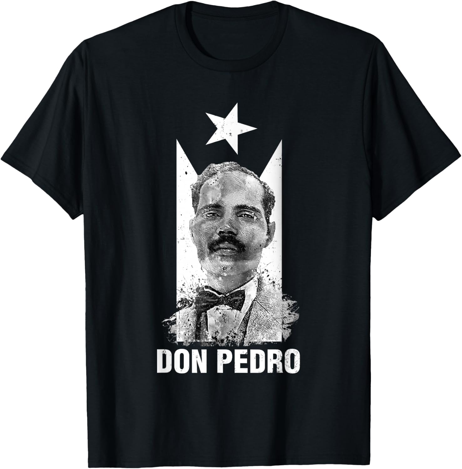 Pedro Albizu Campos Black Puerto Rico Flag Don Pedro T-Shirt - T-Shirt | Black