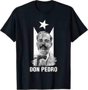Pedro Albizu Campos Black Puerto Rico Flag Don Pedro T-Shirt - T-Shirt | Black