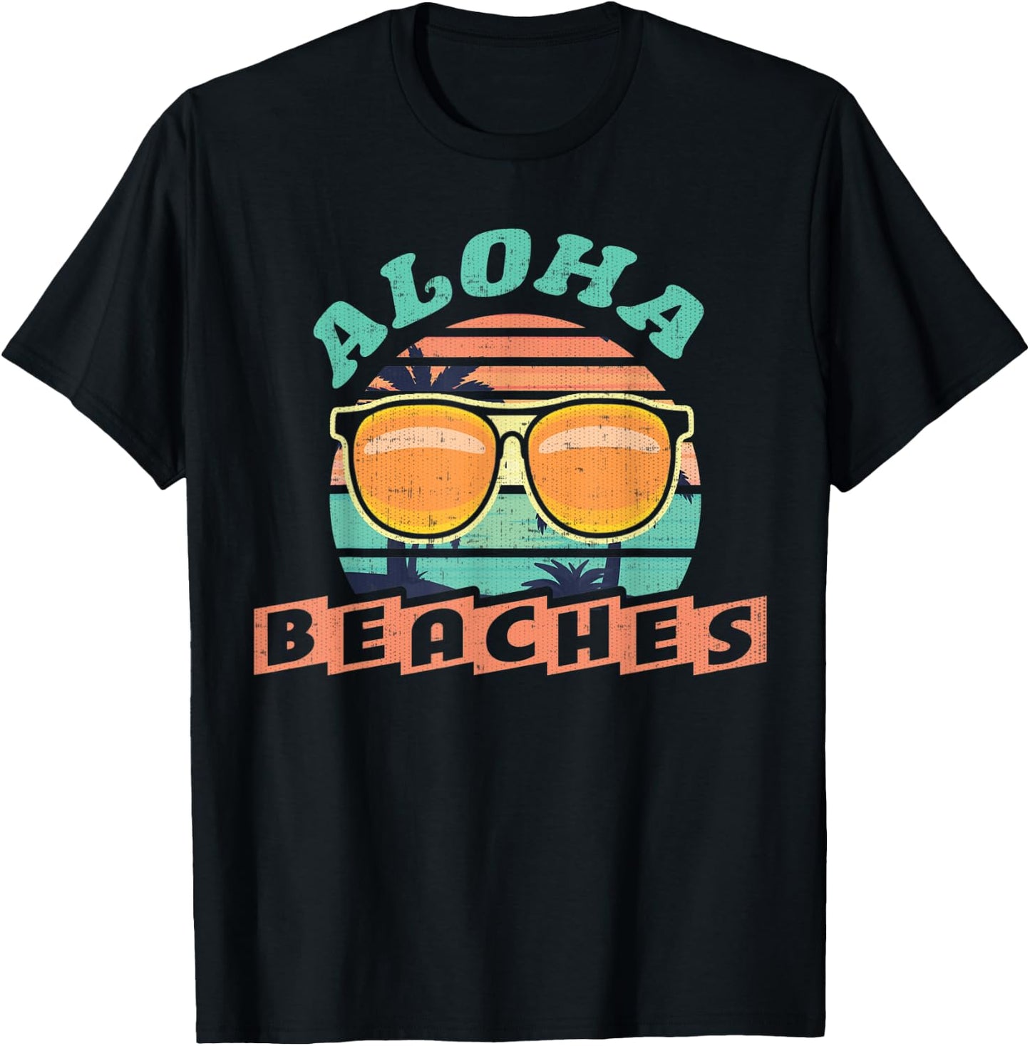 Aloha Beaches Funny Hawaii Vacation T-Shirt - T-Shirt | Black