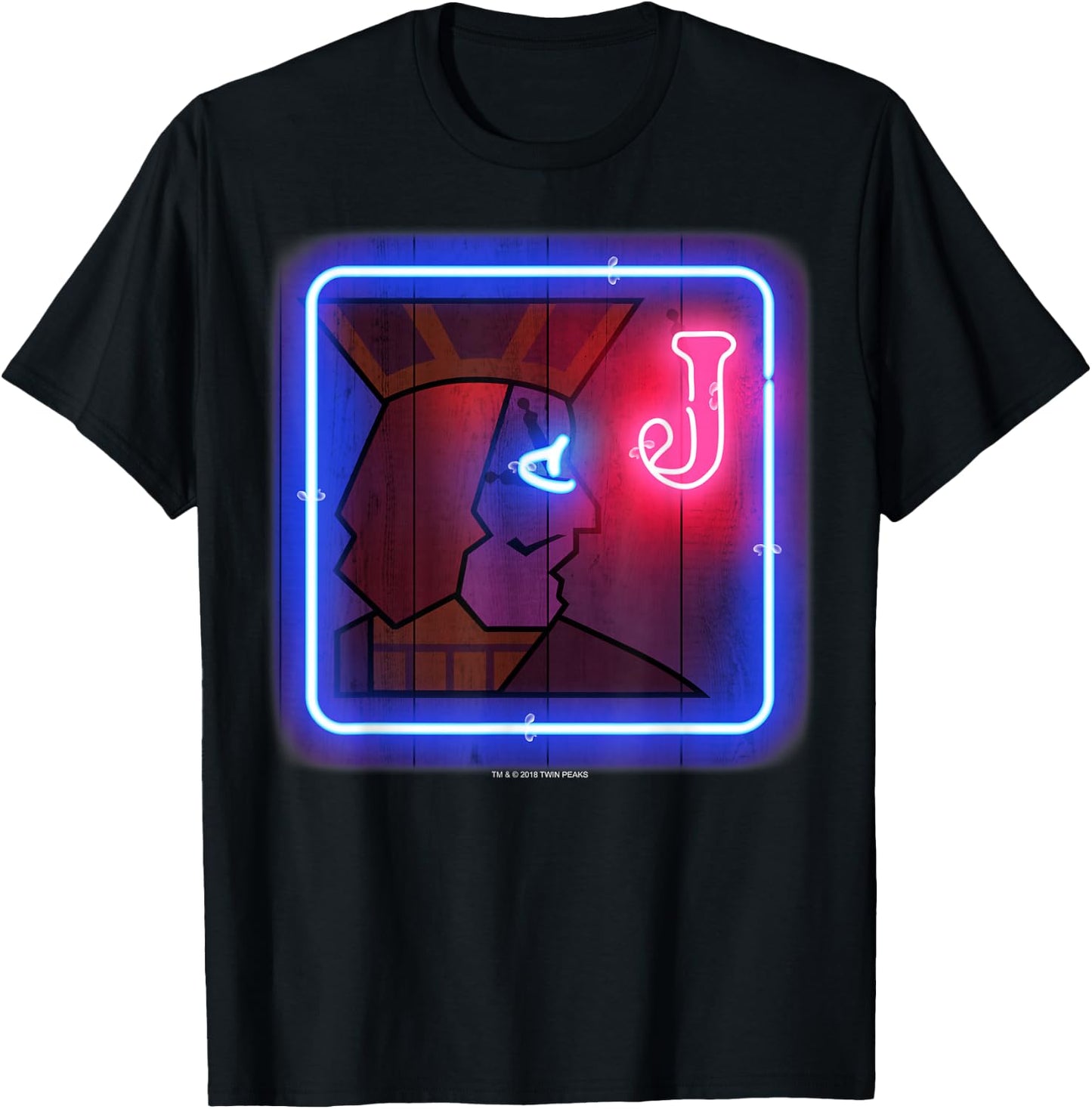 Twin Peaks One Eyed Jack's Classic Neon Bar Sign T-Shirt - T-Shirt | Black