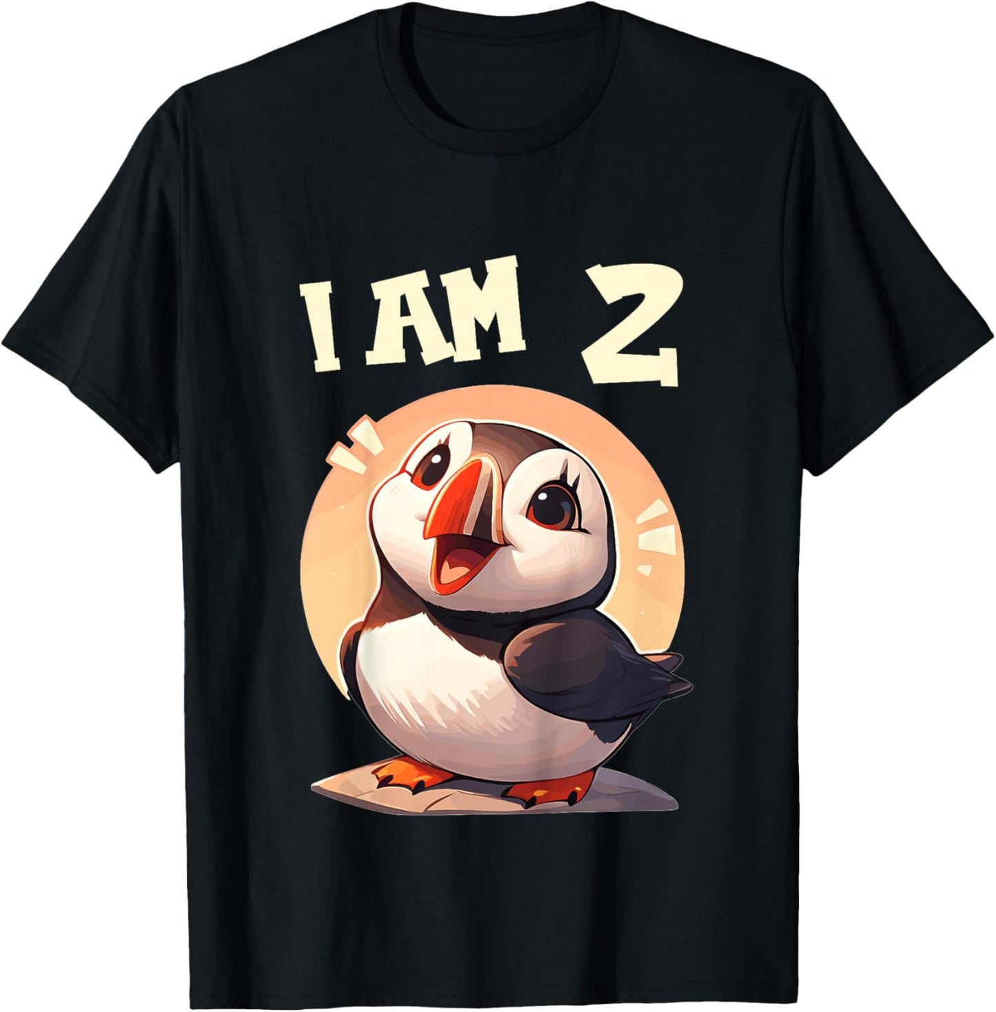 Kids 2 Years old 2 birthday Puffins Boy Girl Puffin T-Shirt - T-Shirt | Black