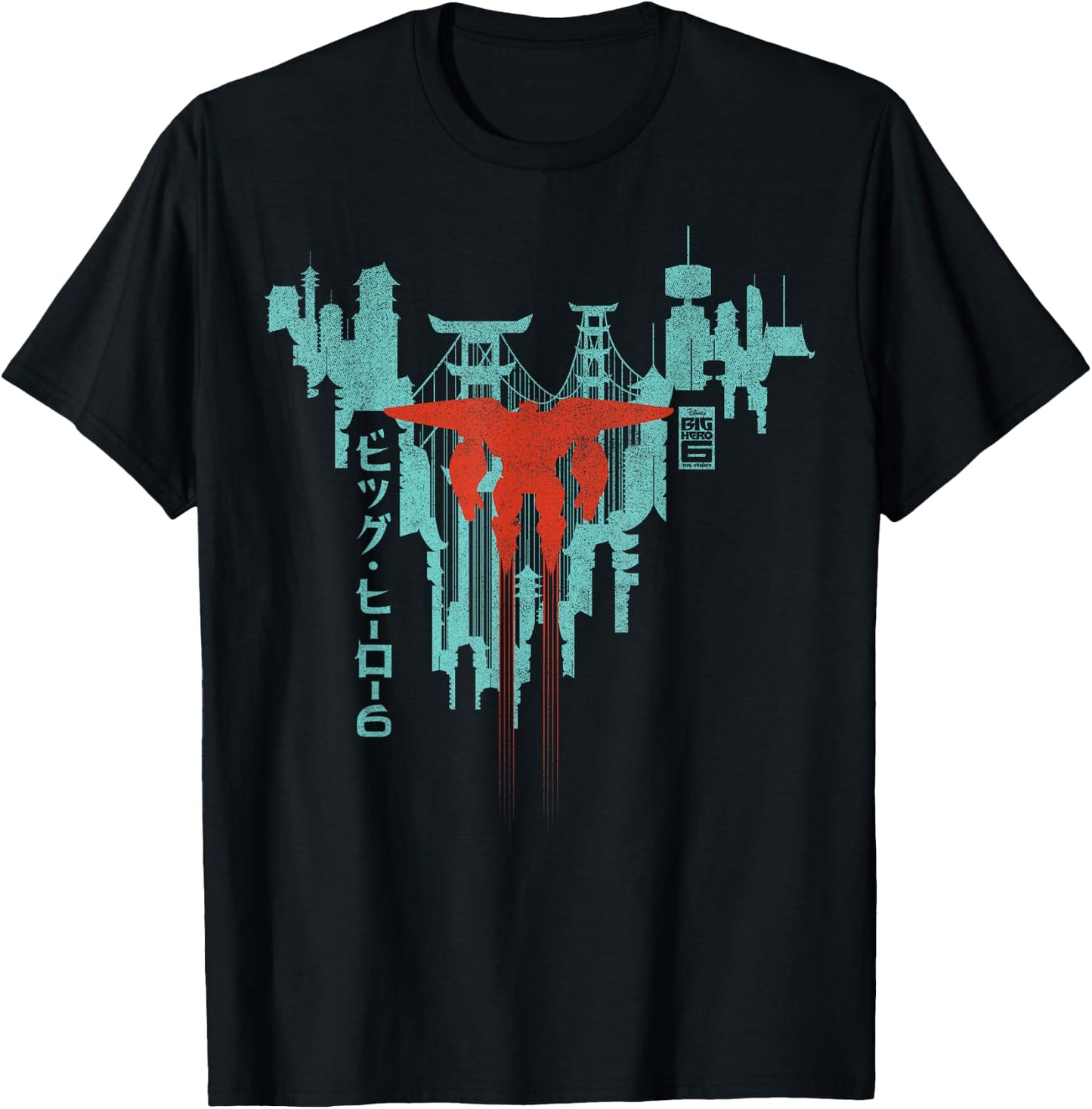 Disney Big Hero 6 TV Series Baymax Soaring Graphic T-Shirt - T-Shirt | Black