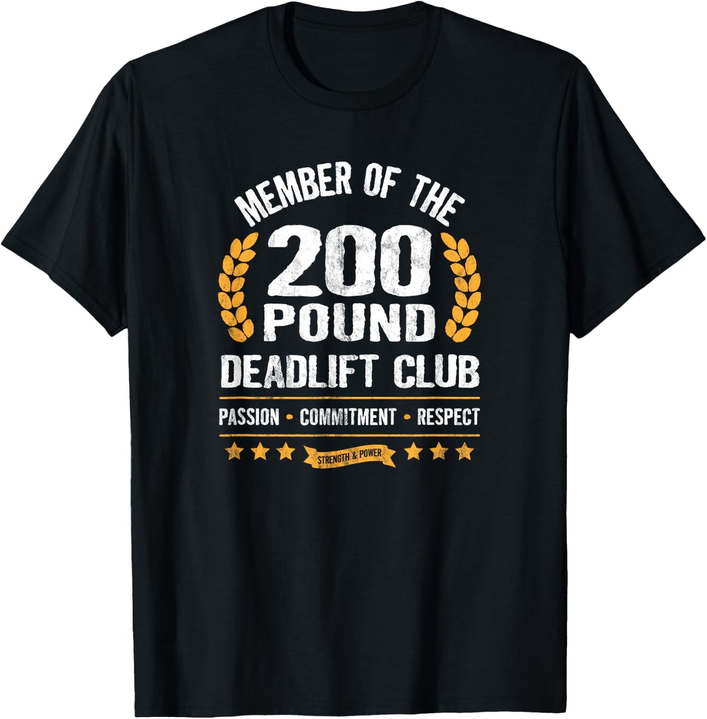 200 Pound Deadlift Club Strong Men Women Gym T-Shirt - T-Shirt | Black