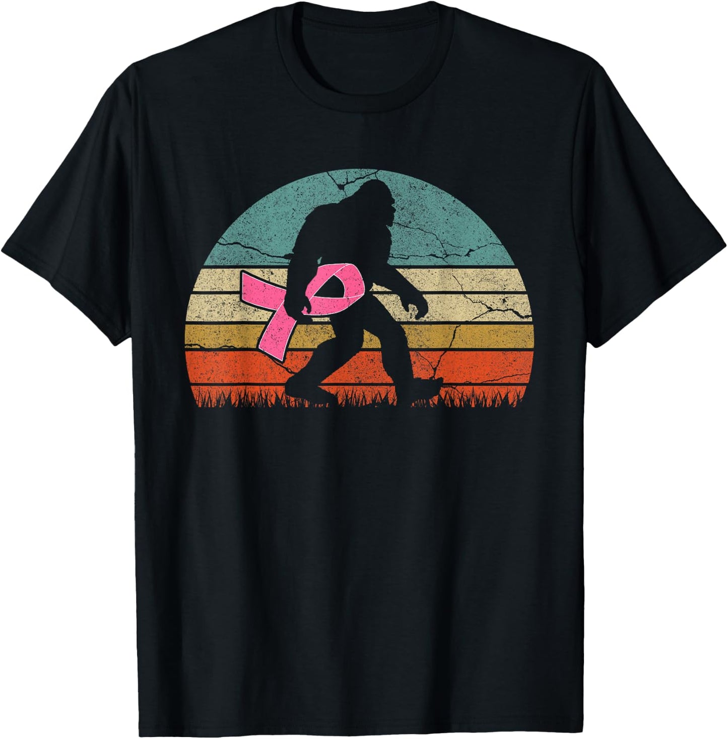 breast cancer survivor Vintage Bigfoot women T-Shirt - T-Shirt | Black