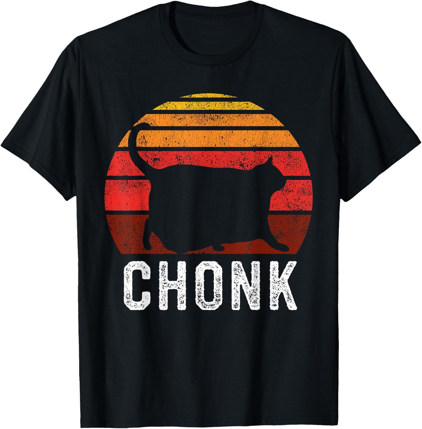 Funny Fat Cats Meme, Chonk Cat T-Shirt - T-Shirt | Black