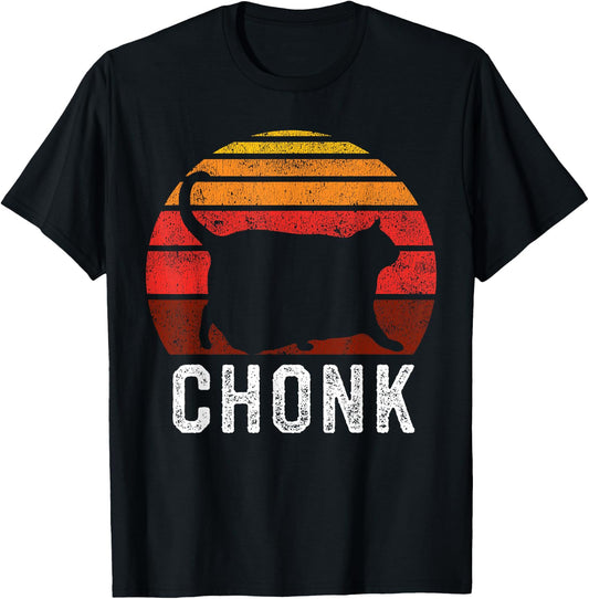 Funny Fat Cats Meme, Chonk Cat T-Shirt - T-Shirt | Black