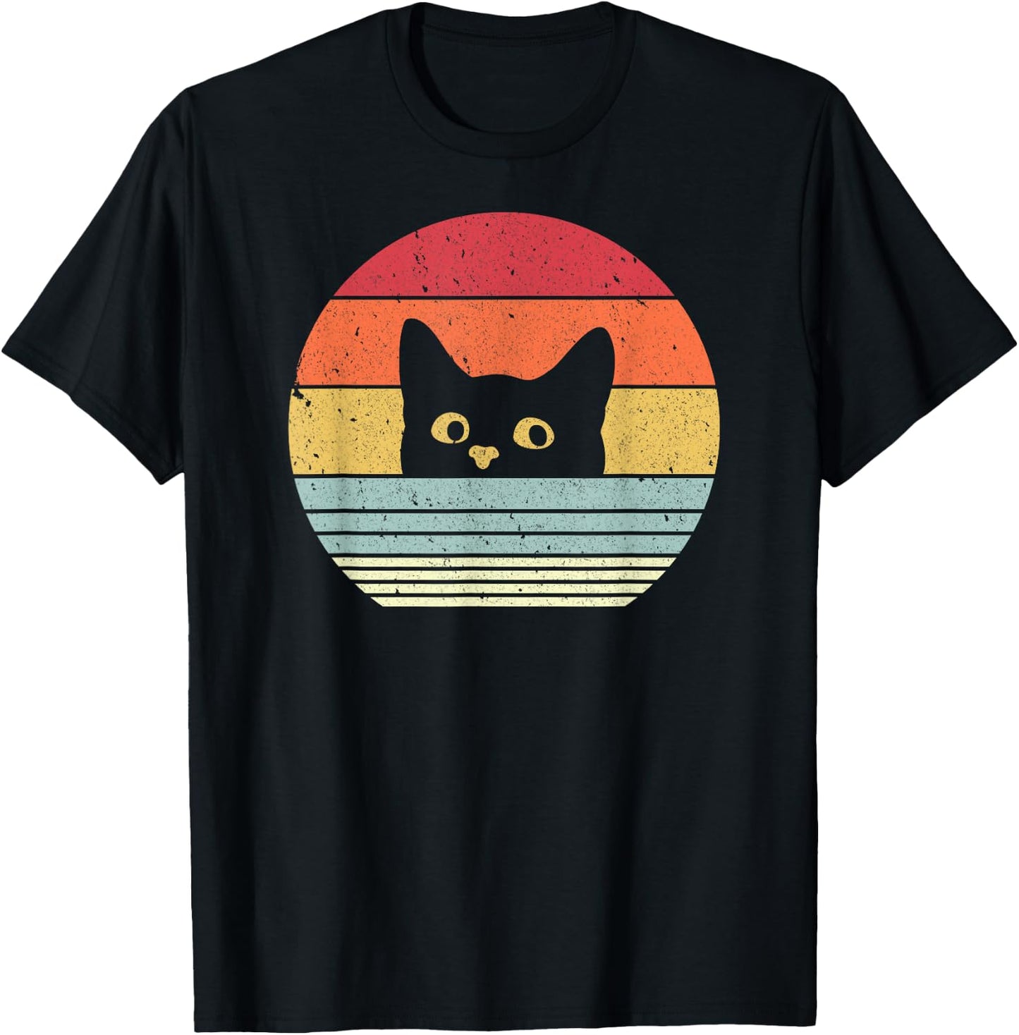 Cat Shirt. Retro Style T-Shirt - T-Shirt | Black