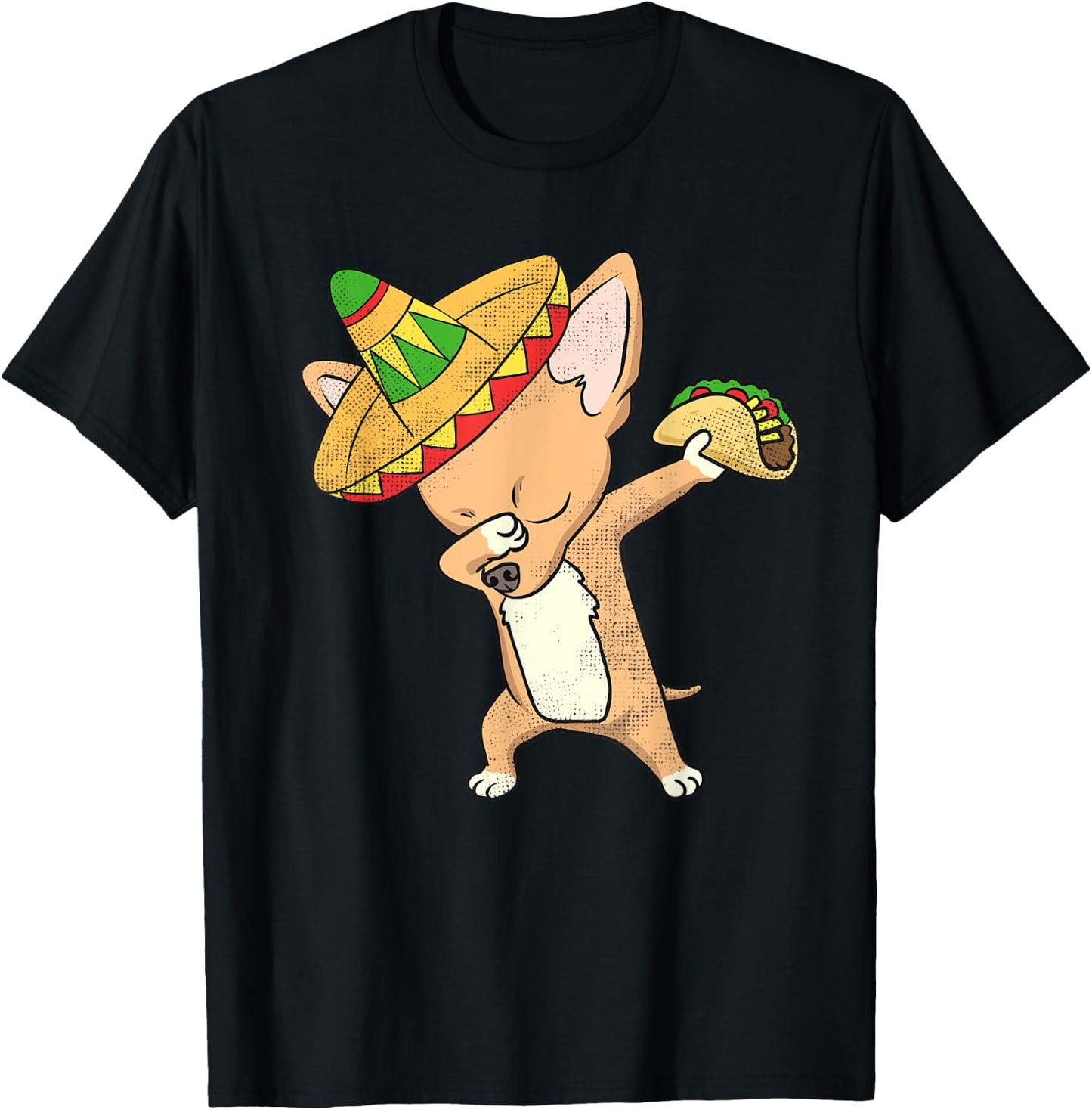 Funny Mexican Chihuahua Dog Taco Shirt Dabbing Cinco De Mayo Women Kids T-Shirt - T-Shirt | Black