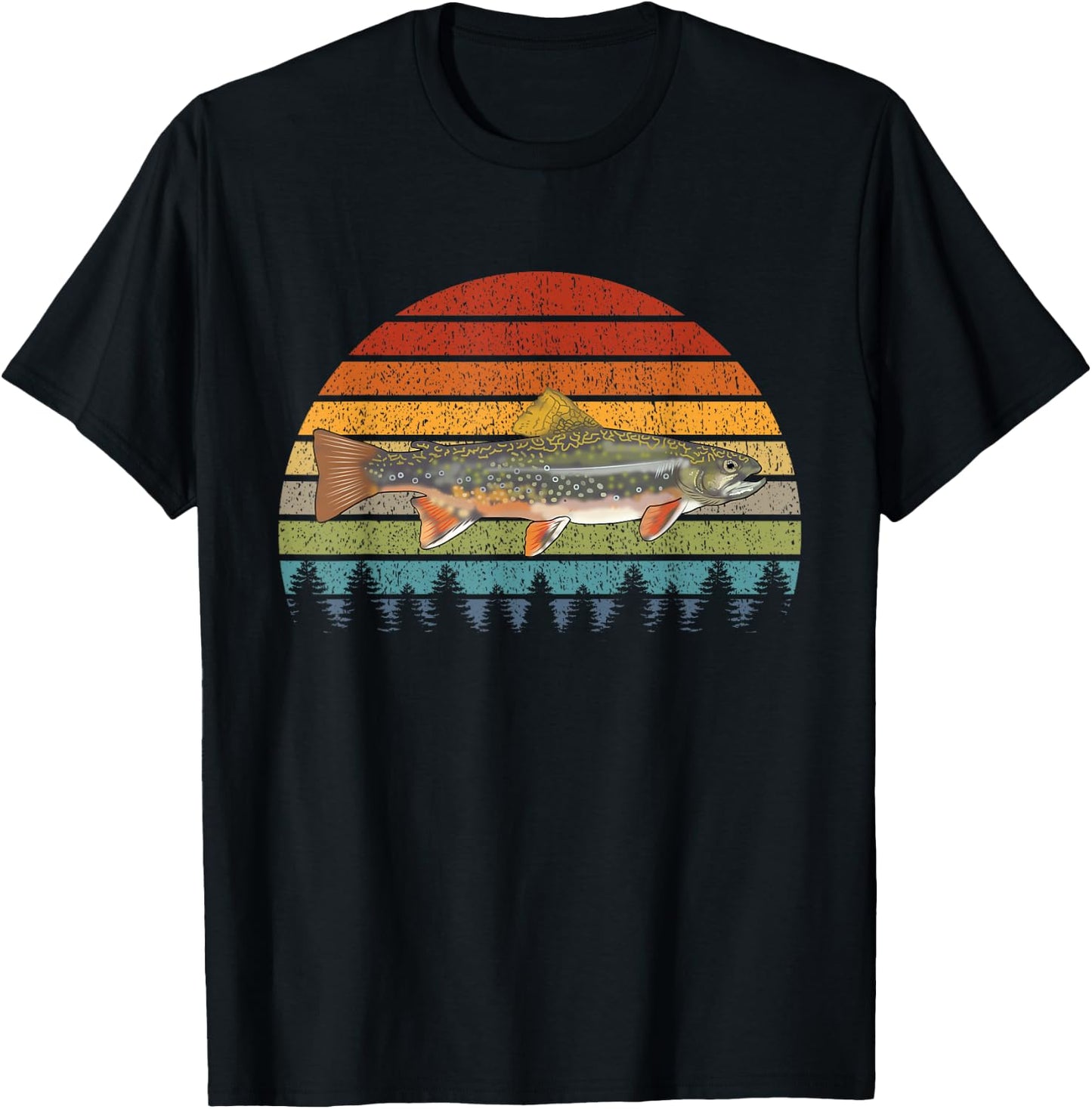 Speckled Brook Trout Graphic Freshwater Fishing Gift T-Shirt - T-Shirt | Black