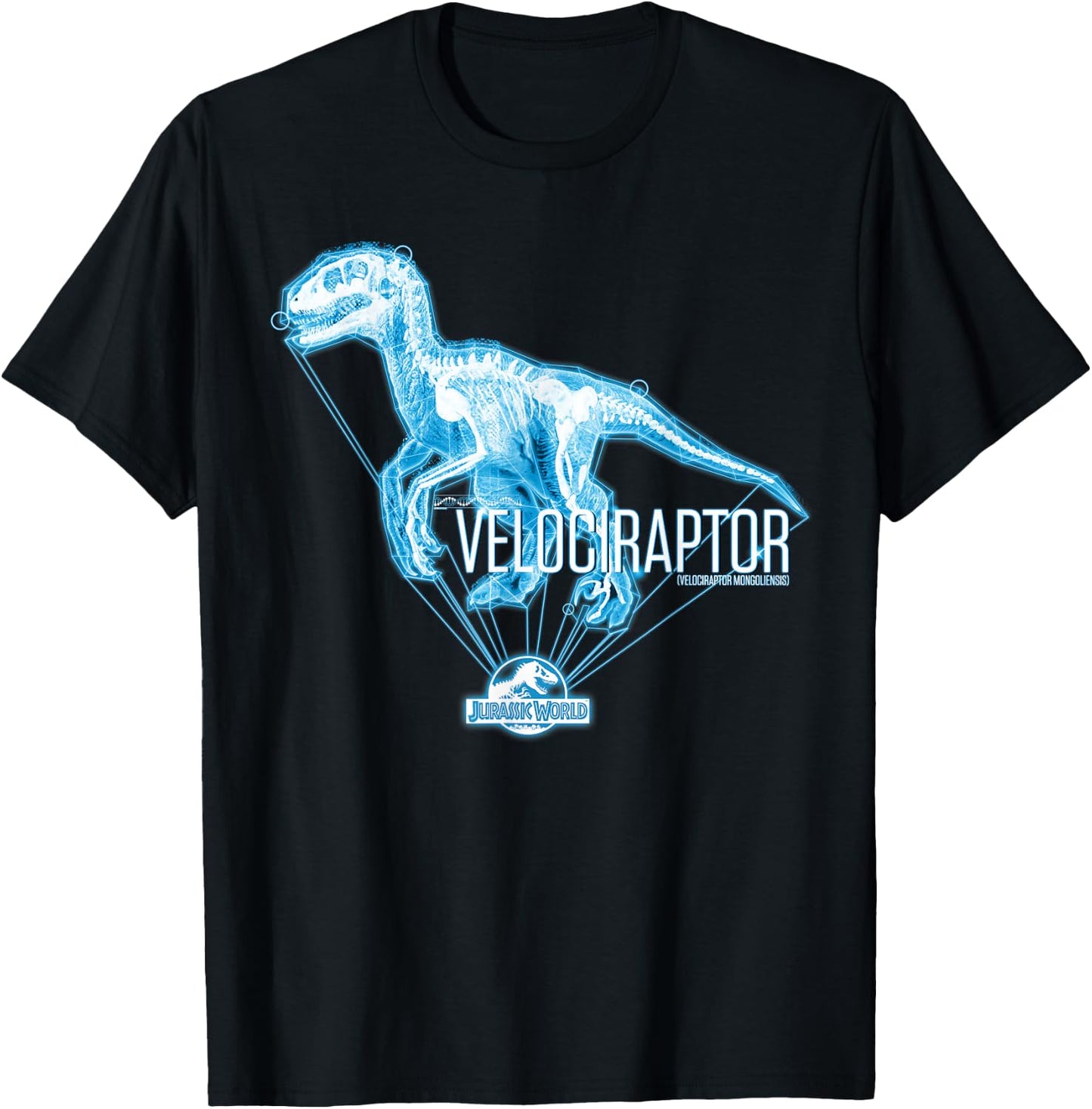 Jurassic World Velociraptor in Blue T-Shirt - T-Shirt | Black