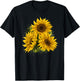 Yellow Sunflower Floral Watercolor Positivity T-Shirt - T-Shirt | Black