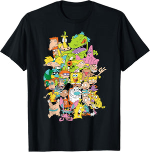 Nickelodeon Complete Nick 90s Throwback Character T-Shirt - T-Shirt | Black