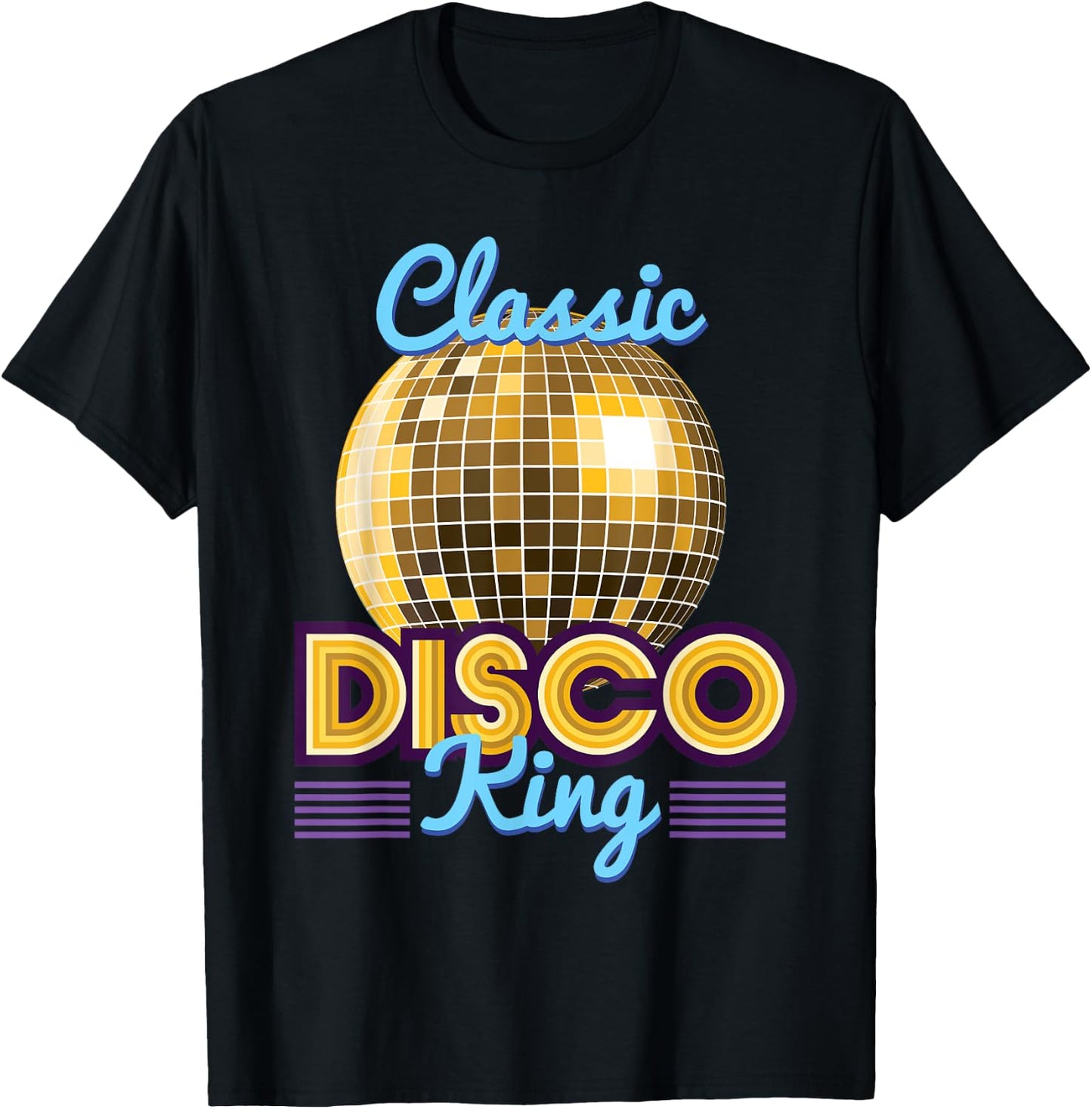 Classic Disco King Retro 70's Dance Party Costume T-Shirt - T-Shirt | Black