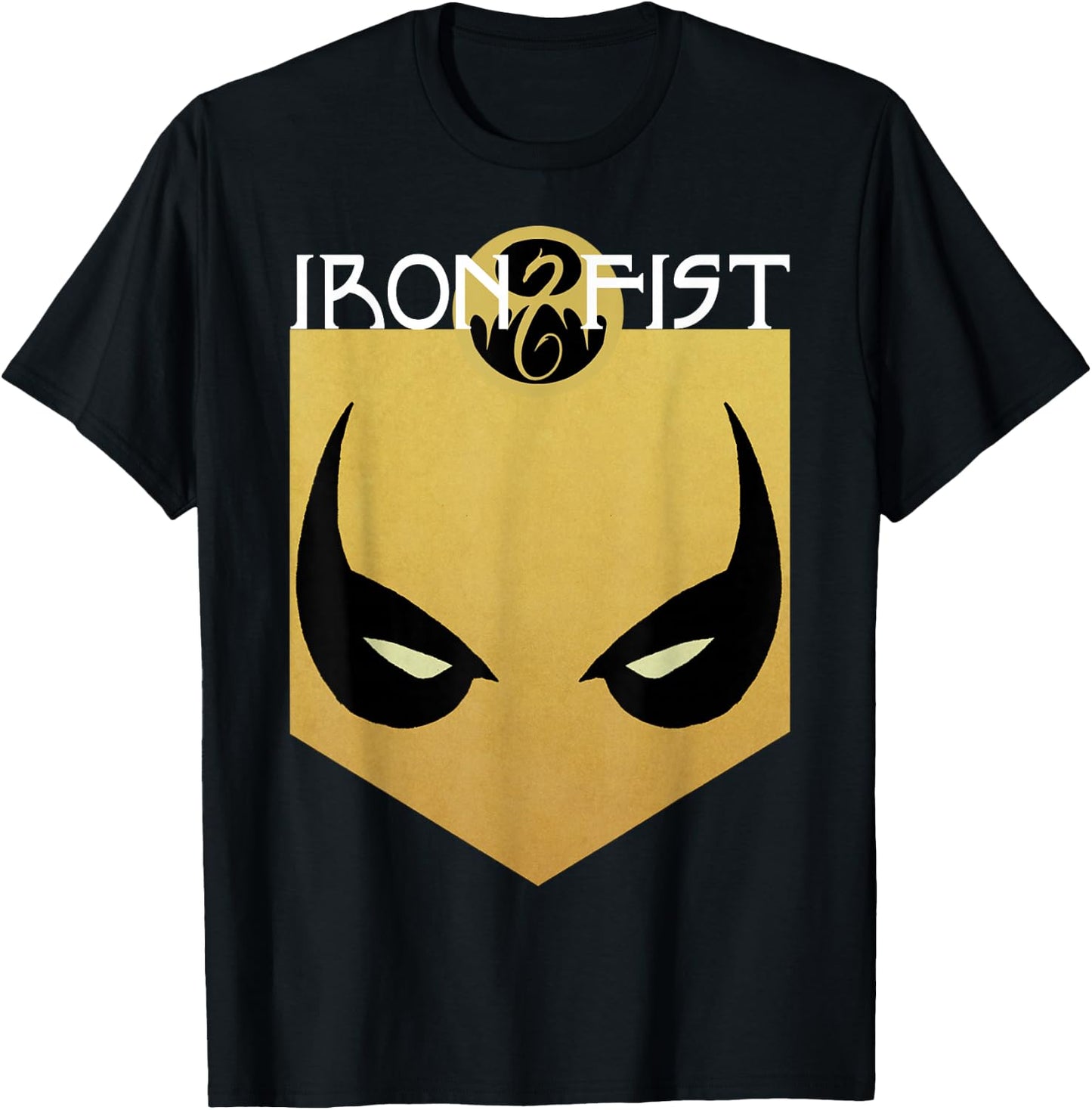 Marvel Comics Retro Classic Iron Fist Big Face Mask T-Shirt - T-Shirt | Black